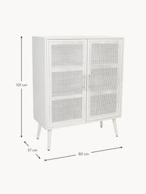 Buffet haut rustique Cayetana, Blanc, larg. 80 x haut. 101 cm