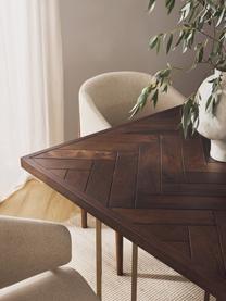 Jedálenský stôl z mangového dreva Luca, Mangové drevo, odtiene zlatej, Ø 120 cm
