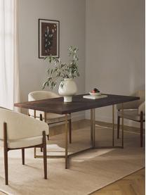 Jedálenský stôl z mangového dreva Luca, Mangové drevo, odtiene zlatej, Ø 120 cm