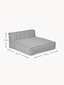 Chaise longue d'extérieur Grow, Tissu gris clair, larg. 130 x prof. 145 cm