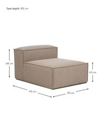 Mittelmodul Lennon, Bezug: 100 % Polyester Der strap, Gestell: Massives Kiefernholz FSC-, Füße: Kunststoff, Webstoff Taupe, B 89 x T 119 cm