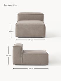 Mittelmodul Lennon, Bezug: 100 % Polyester Der strap, Gestell: Massives Kiefernholz, Spe, Füße: Kunststoff Dieses Produkt, Webstoff Taupe, B 89 x T 119 cm