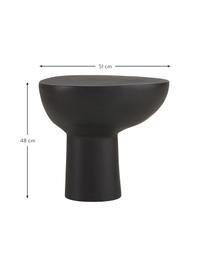 Kovový odkládací stolek v asymetrickém tvaru Miblo, Potažený hliník, Černá, Š 51 cm, V 48 cm