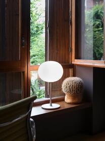 Lampada da tavolo grande con luce regolabile Glo-Ball, Paralume: vetro, Struttura: metallo rivestito, Argentato, Ø 33 x Alt. 60 cm