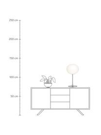 Lámpara de mesa grande regulable Glo-Ball, Pantalla: vidrio, Estructura: metal recubierto, Cable: plástico, Plateado, Ø 33 x Al 60 cm