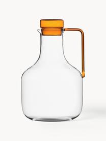 Handgefertigter Krug Liberta, 1.9 L, Borosilikatglas, Transparent, Orange, 1.9 L