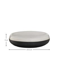 Jabonera Sphere, Porcelana, Negro, blanco, Ø 12 x Al 3 cm