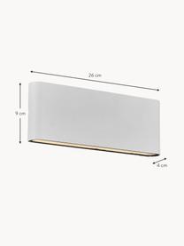 Applique da esterno a LED Kinver, Lampada: alluminio rivestito, Bianco latte, Larg. 26 x Alt. 9 cm