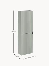 Bad-Hochschrank Emil mit matter Oberfläche, Griffe: Metall, beschichtet, Salbeigrün, B 40 x H 180 cm