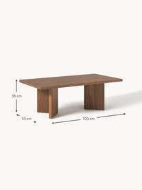 Table basse en bois Toni, MDF avec placage en bois de noyer, laqué, Bois de noyer, Ø 100 x haut. 55 cm