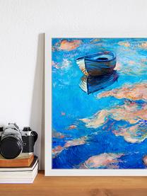 Ingelijste digitale print Boat, Afbeelding: digitale print op papier,, Lijst: gelakt hout, Multicolour, 33 x 43 cm