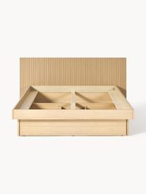 Cama de madera Sato, con espacio de almacenamiento, Estructura: tablero de fibra de densi, Madera, An 140 x L 200 cm