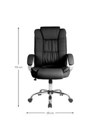 Silla de oficina Ringo, Estructura: acero y PVC, Tapizado: piel sintética, Negro, An 68 x Al 113 cm