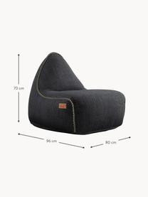 Fauteuil de jardin Cobana, Tissu anthracite, larg. 80 x prof. 96 cm