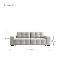 Sofa rozkładana z aksamitu Uvite (3-osobowa), Srebrnoszary, S 250 x G 106 cm