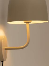 Wandlamp Alish, Lamp: gepoedercoat metaal, Beige, D 23 x H 35 cm
