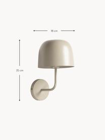 Wandlamp Alish, Lamp: gepoedercoat metaal, Beige, D 23 x H 35 cm