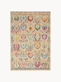 Tappeto a pelo corto con ornamenti Kashan, Retro: lattice, Beige chiaro, multicolore, Larg. 230 x Lung. 300 cm (taglia L)