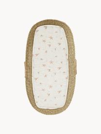 Matelas à langer en coton bio Windflower, Blanc crème, rose, imprimé, larg. 30 x long. 70 cm