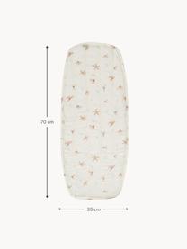 Matelas à langer en coton bio Windflower, Blanc crème, rose, imprimé, larg. 30 x long. 70 cm