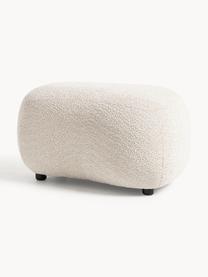 Hocker Alba aus Teddy-Bouclé, Bezug: 100 % Polyester (Teddy-Bo, Füße: Kunststoff Dieses Produkt, Teddy-Bouclé Off White, B 70 x H 42 cm, gebogen rechts