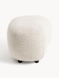 Hocker Alba aus Teddy-Bouclé, Bezug: 100 % Polyester (Teddy-Bo, Füße: Kunststoff Dieses Produkt, Teddy-Bouclé Off White, B 70 x H 42 cm, gebogen rechts