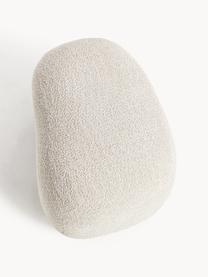 Hocker Alba aus Teddy-Bouclé, Bezug: 100 % Polyester (Teddy-Bo, Füße: Kunststoff Dieses Produkt, Teddy-Bouclé Off White, B 70 x H 42 cm, gebogen rechts