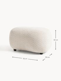 Hocker Alba aus Teddy-Bouclé, Bezug: 100 % Polyester (Teddy-Bo, Füße: Kunststoff Dieses Produkt, Teddy-Bouclé Off White, B 70 x H 42 cm, gebogen rechts