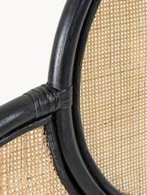 Rattan-Kopfteil Lalita, Rahmen: Rattan, lackiert, Platte: Rattangeflecht, Rattan, Schwarz, B 170 x H 120 cm