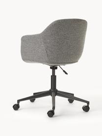 Tapicerowane krzesło biurowe ze sztucznej skóry Fiji, obrotowe, Tapicerka: 100% poliester Dzięki tka, Stelaż: metal malowany proszkowo, Ciemna szara tkanina, S 66 x G 66 cm