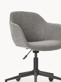Tapicerowane krzesło biurowe ze sztucznej skóry Fiji, obrotowe, Tapicerka: 100% poliester Dzięki tka, Stelaż: metal malowany proszkowo, Ciemna szara tkanina, S 66 x G 66 cm