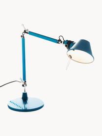 Lampa biurkowa Tolomeo Micro, Stelaż: aluminium powlekane, Niebieski, S 45 x W 37-73 cm