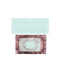 Handgeweven chenille vloerkleed Milan, Bovenzijde: 95% katoen, 5% polyester, Onderzijde: 100% katoen, Bessenkleurig, zwart, crèmekleurig, 120 x 180 cm