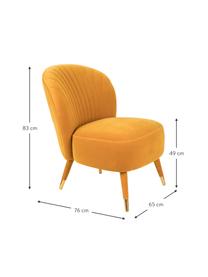 Fauteuil cocktail en velours jaune Well Dressed, Velours ocre