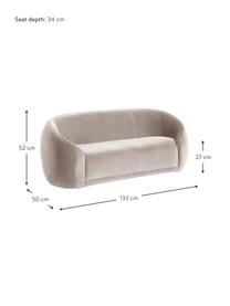 Samt-Kindersofa Austin Mini, Bezug: Samt (90 % Baumwolle, 10 , Gestell: Kiefernholz, Sperrholz, Samt Beige, B 133 x T 50 cm