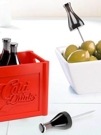 Set de pinchos para comer Cold Drinks, 7 pzas., Polipropileno, acero inoxidable, Verde, rojo, An 7 x Al 8 cm