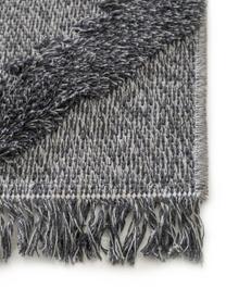 Tappeto in cotone lavato con rilievo e frange Oslo, 100% cotone, Grigio, melangiato, Larg. 150 x Lung. 230 cm