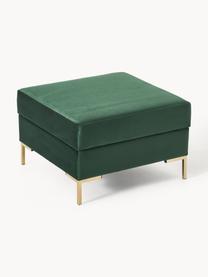 Sofa-Hocker Luna aus Samt mit Stauraum, Bezug: Samt (100 % Polyester) De, Gestell: Massives Buchenholz, Schi, Samt Dunkelgrün, Goldfarben, B 77 x H 49 cm