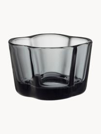 Portavelas Alvar Aalto, Vidrio, Gris oscuro transparente, Ø 9 x Al 6 cm