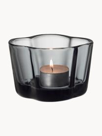 Svícen na čajovou svíčku Alvar Aalto, Sklo, Tmavě šedá, transparentní, Ø 9 cm, V 6 cm