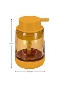 Dosificador de jabón de vidrio Belly, Recipiente: vidrio, Dosificador: plástico, Naranja, Ø 9 x Al 13 cm