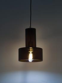 Malá závesná sklenená lampa Flowy, Hnedá, priehľadná, Ø 20 x V 27 cm