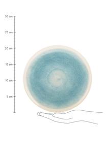 Platos postre artesanales Pure, 6 uds., Cerámica, Azul, blanco, Ø 21 cm