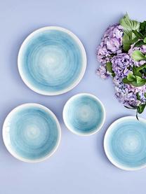 Platos postre artesanales Pure, 6 uds., Cerámica, Azul, blanco, Ø 21 cm