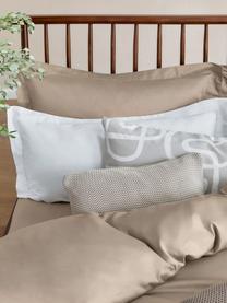 Saténová posteľná bielizeň z organickej bavlny so širokým lemom Premium, Sivobéžová, 135 x 200 cm + 1 vankúš 80 x 80 cm