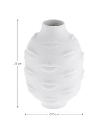 Jarrón de porcelana de diseño Gala, Porcelana, Blanco, Ø 15 x Al 25 cm