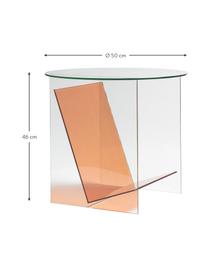 Table d'appoint verre orange Tabloid, Verre, Transparent, orange, Ø 50 x haut. 46 cm