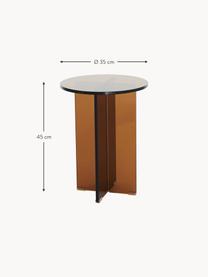 Table d'appoint ronde avec plateau en verre Iris, Brun, translucide, Ø 35 x haut. 45 cm