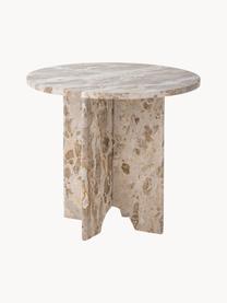Tavolino rotondo in marmo Jasmia, Marmo, Beige marmorizzato, Ø 46 x Alt. 42 cm