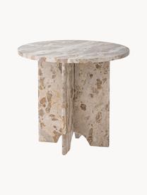 Kulatý odkládací stolek z mramoru Jasmia, Mramor, Béžová, mramorovaná, Š 46 cm, V 42 cm